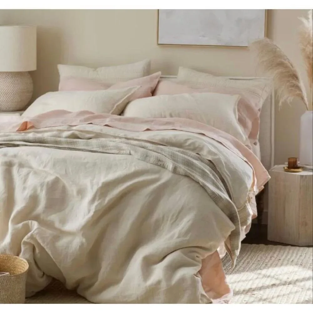 New Company Store Legends Hotel Parchment Vintage Linen King Pillowcases Set of